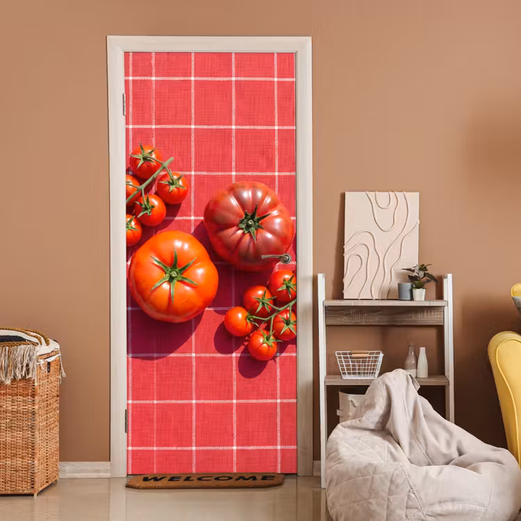 Door sticker - Tomato - Red - Food - Tomaat - Rood - Eten deurposter klein