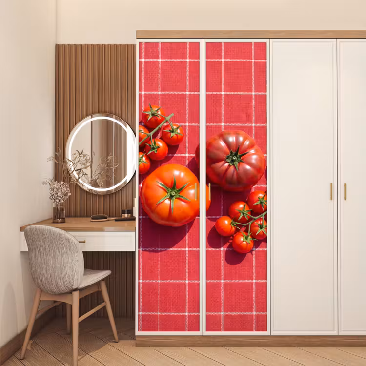 Door sticker - Tomato - Red - Food - Tomaat - Rood - Eten deurposter klein