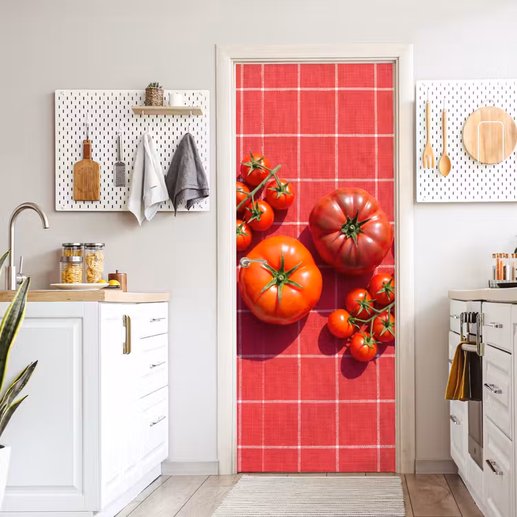 Door sticker - Tomato - Red - Food - Tomaat - Rood - Eten deurposter klein