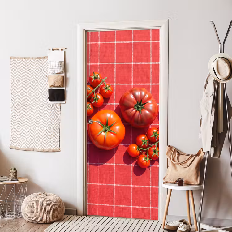 Door sticker - Tomato - Red - Food - Tomaat - Rood - Eten deurposter klein