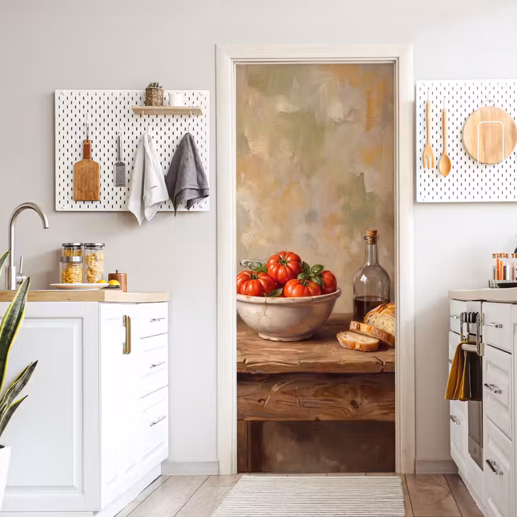 Door sticker - Tomatoes - Bowl - Food - Tomaten - Kom - Eten deurposter klein