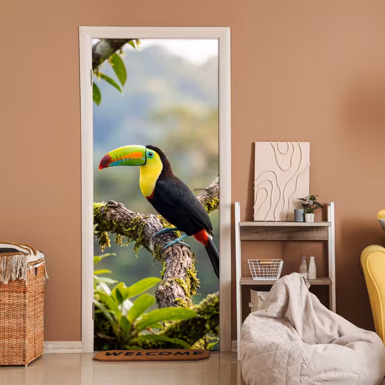 Toekan - Jungle - Natuur - Kleurrijk deurposter klein -sfeer1