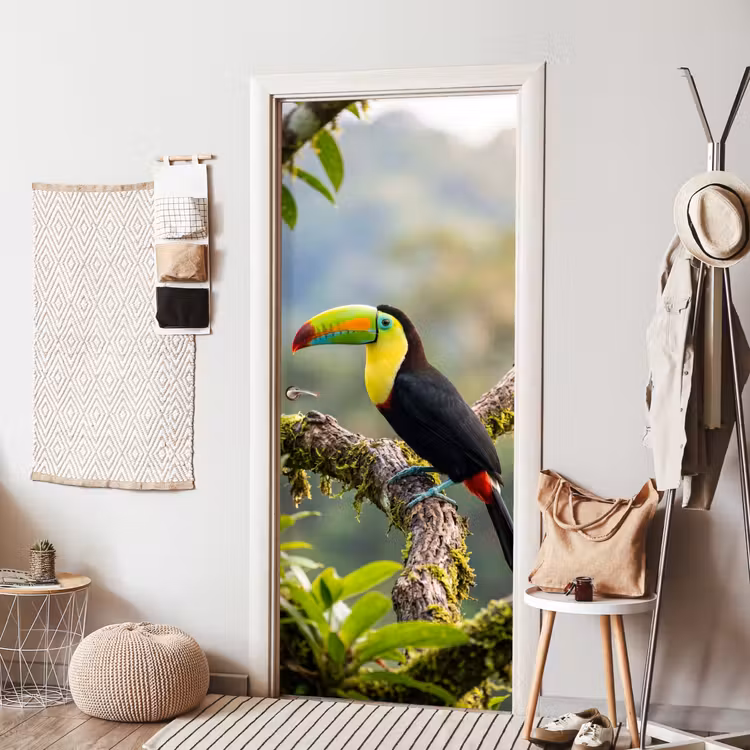 Toekan - Jungle - Natuur - Kleurrijk deurposter klein -sfeer6