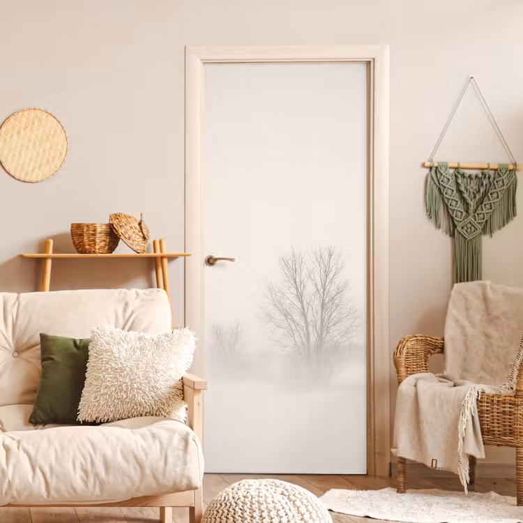 Boom - Mist - Sneeuw - Winter - Minimalistisch deurposter klein -sfeer2