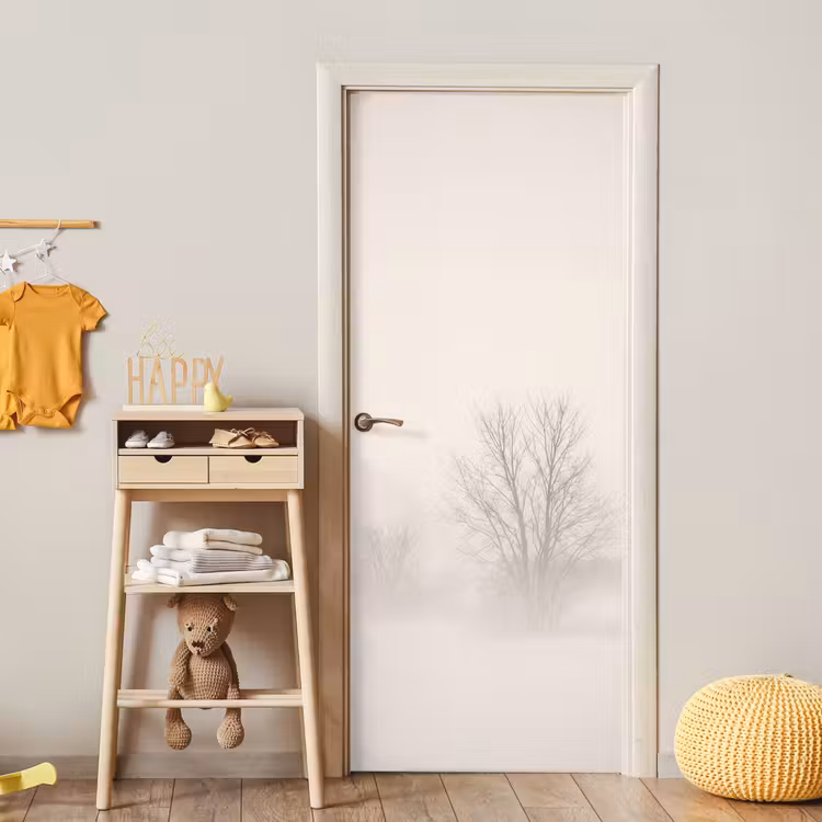 Boom - Mist - Sneeuw - Winter - Minimalistisch deurposter klein -sfeer4