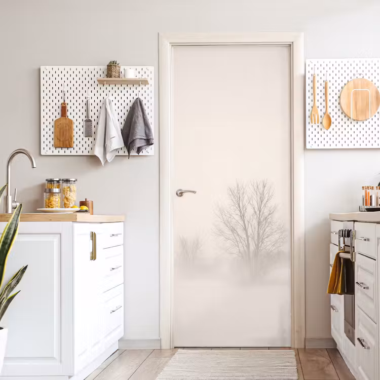 Boom - Mist - Sneeuw - Winter - Minimalistisch deurposter klein -sfeer5