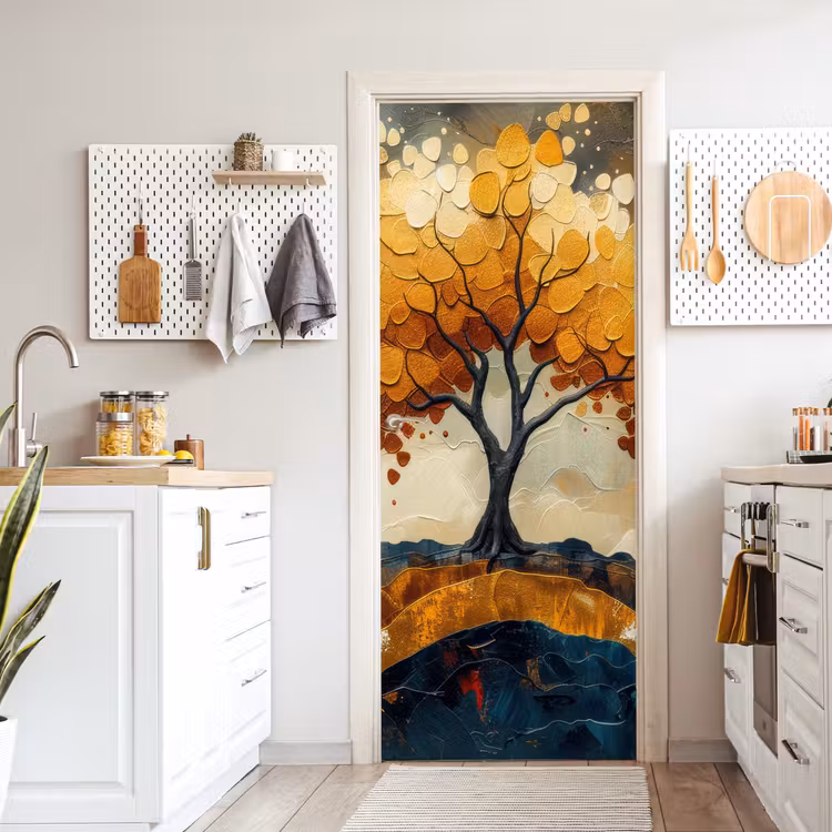 Boom - Natuur - Goud - Modern deurposter klein -sfeer5