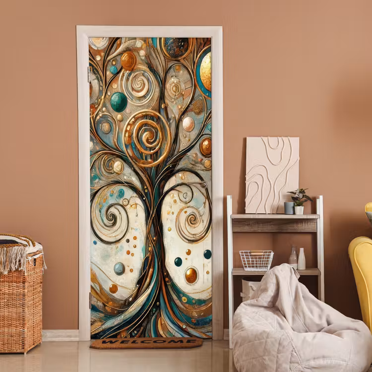 Levensboom - Boom - Abstract - Modern deurposter klein -sfeer1