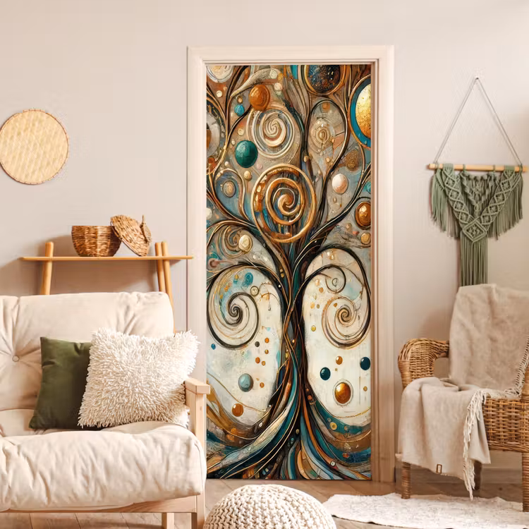 Levensboom - Boom - Abstract - Modern deurposter klein -sfeer2