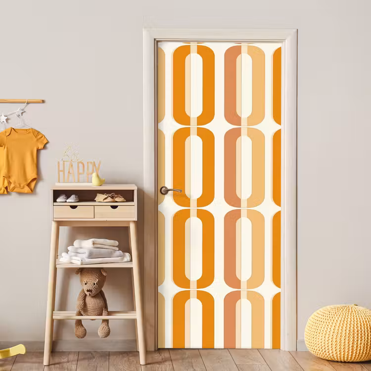 U-vorm - Retro - Oranje deurposter klein 289 -sfeer4