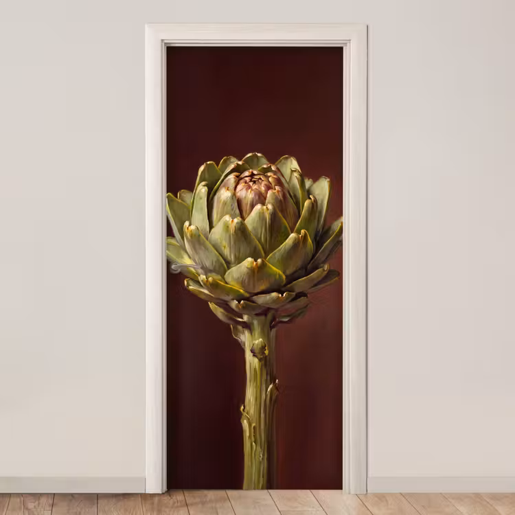 Door sticker - Vegetable - Artichoke - Green - Groente - Artisjok - Groen deurposter klein