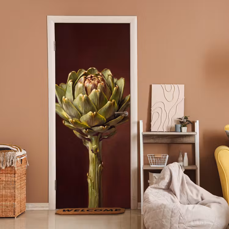 Door sticker - Vegetable - Artichoke - Green - Groente - Artisjok - Groen deurposter klein
