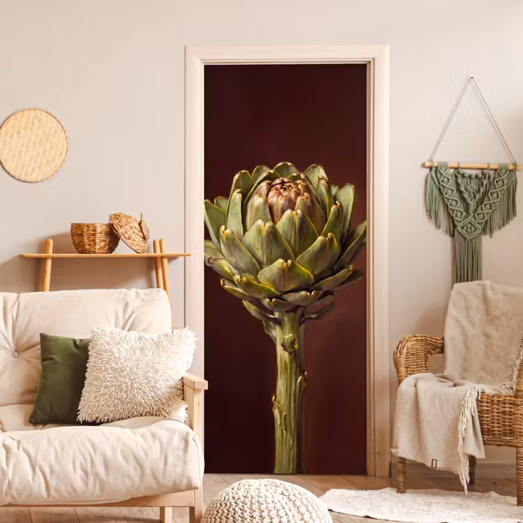 Door sticker - Vegetable - Artichoke - Green - Groente - Artisjok - Groen deurposter klein