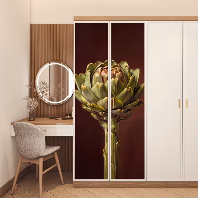 Door sticker - Vegetable - Artichoke - Green - Groente - Artisjok - Groen deurposter klein