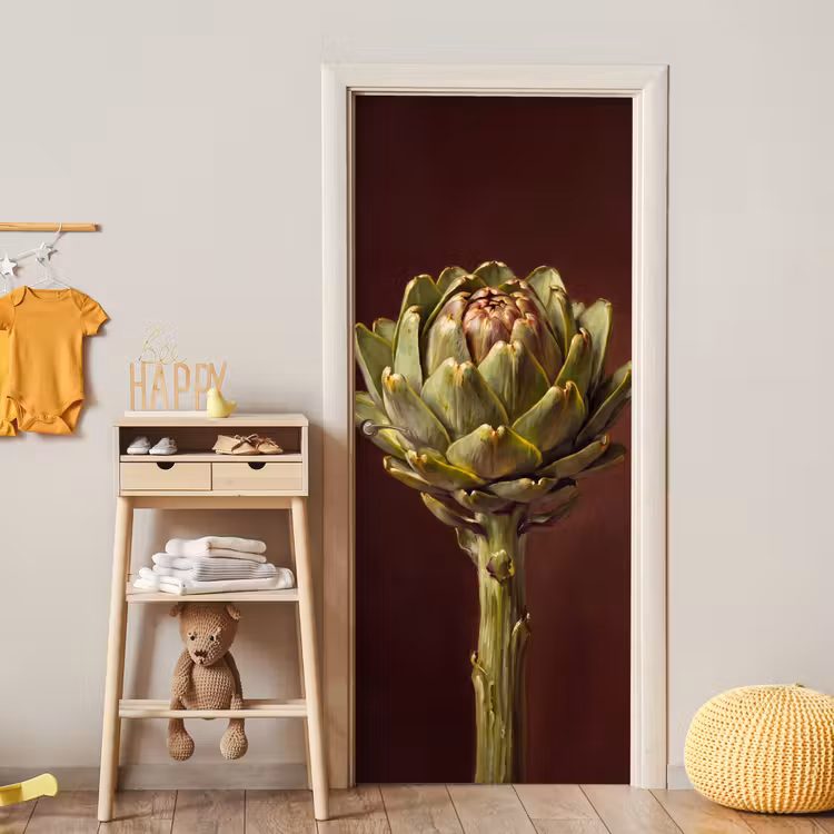 Door sticker - Vegetable - Artichoke - Green - Groente - Artisjok - Groen deurposter klein