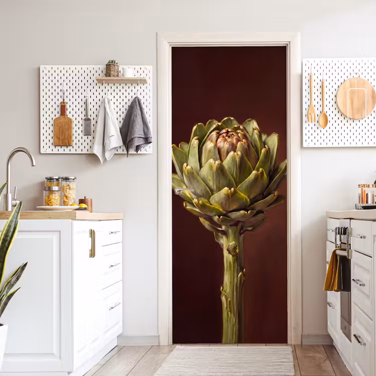Door sticker - Vegetable - Artichoke - Green - Groente - Artisjok - Groen deurposter klein