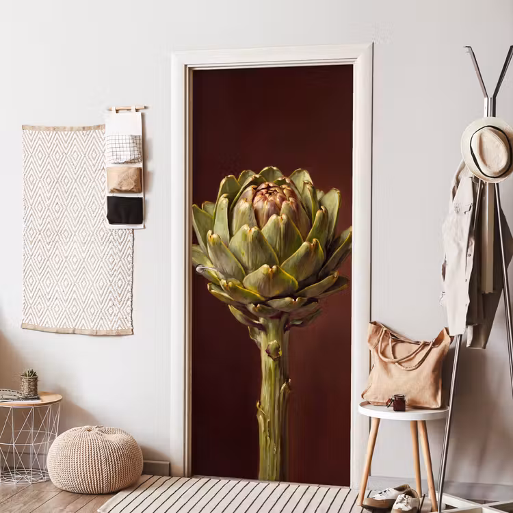 Door sticker - Vegetable - Artichoke - Green - Groente - Artisjok - Groen deurposter klein