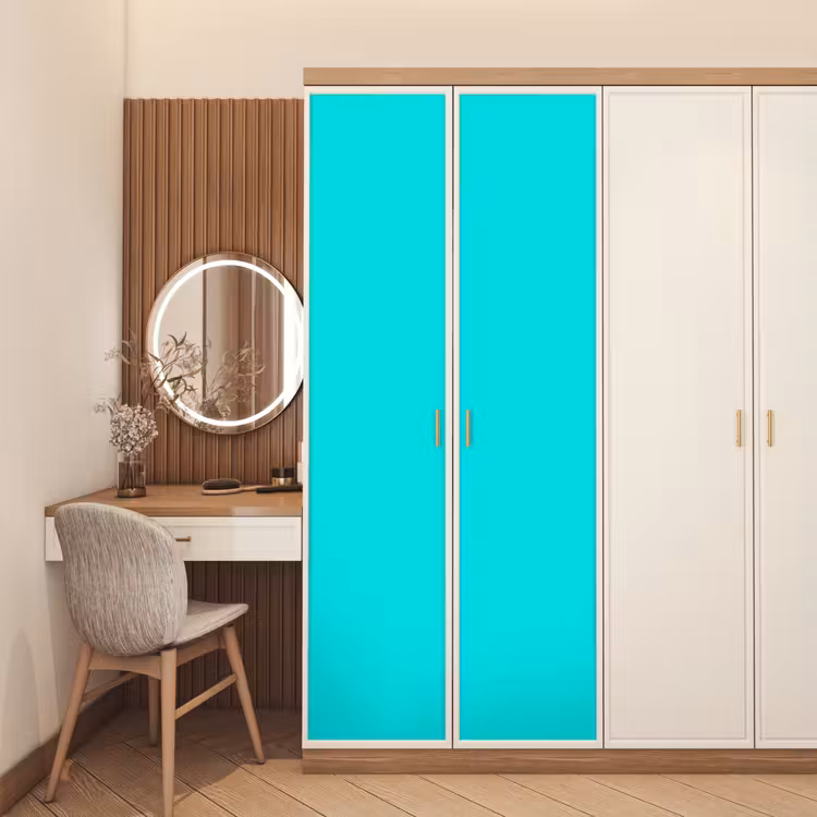 Vivid - Aquamarine - Turkoois deurposter klein 289 -sfeer3