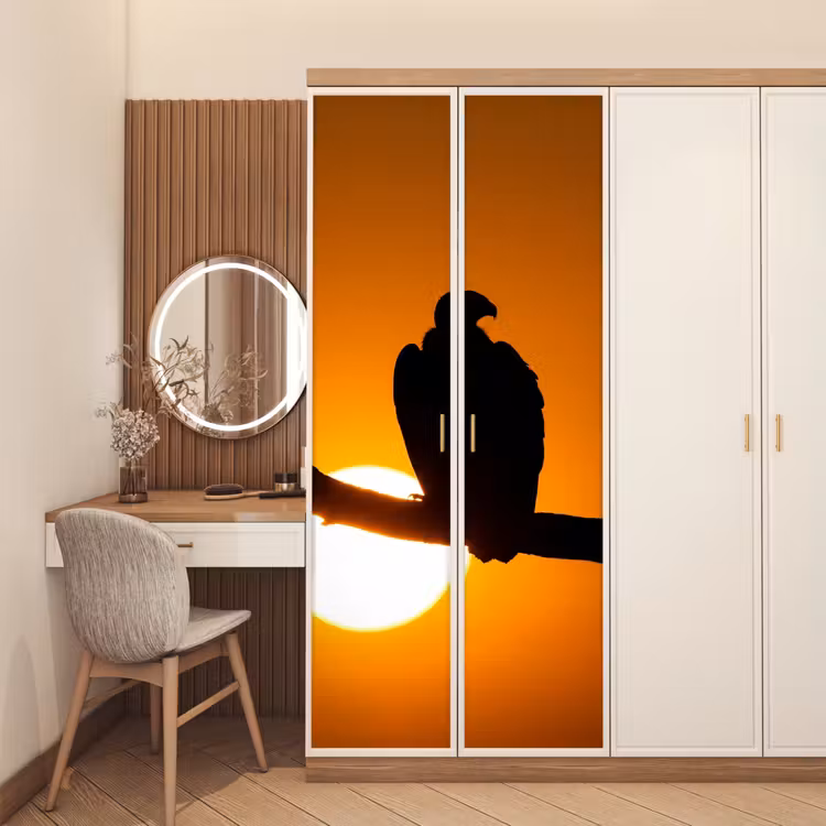 Gier - Tak - Zon - Oranje deurposter klein -sfeer3