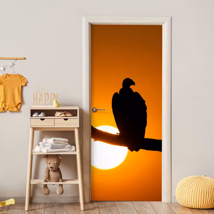 Gier - Tak - Zon - Oranje deurposter klein -sfeer4