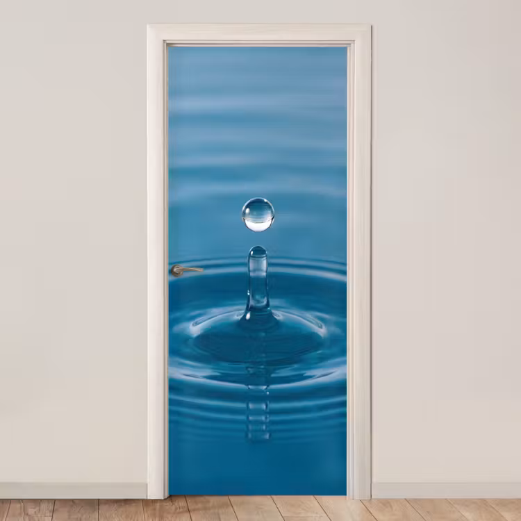 Waterdruppel - Water - Oppervlakte deurposter klein -3d_beige