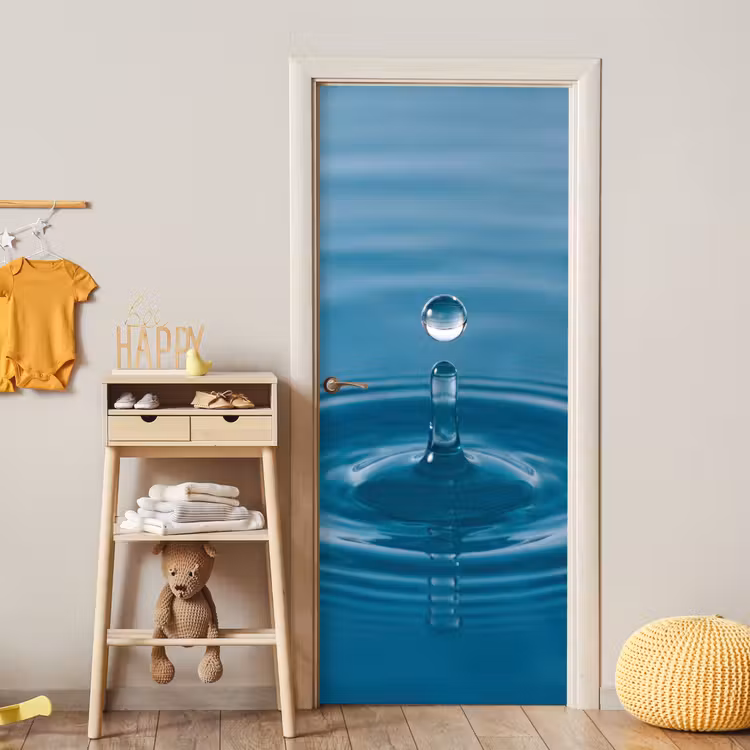 Waterdruppel - Water - Oppervlakte deurposter klein -sfeer4