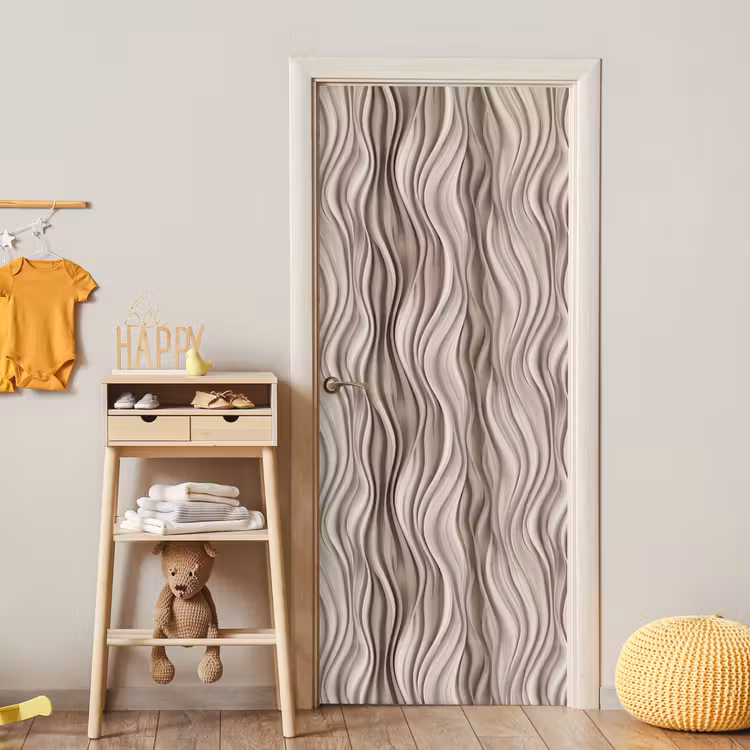 Golven - 3D - Crème deurposter klein 289 -sfeer4