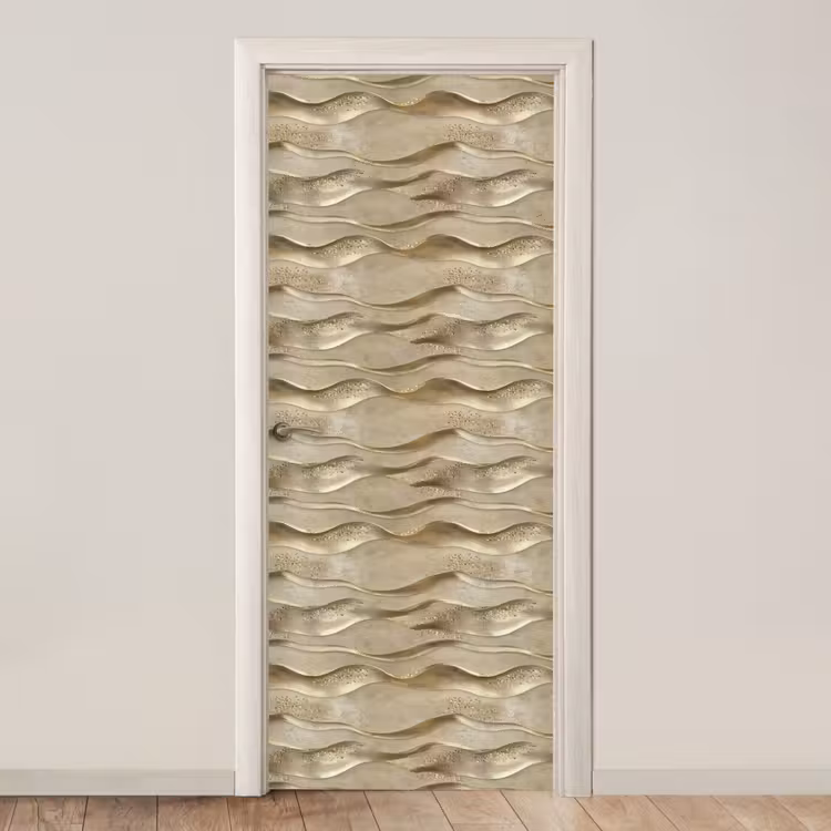 Golven - Patroon - Goud deurposter klein 289 -3d_beige