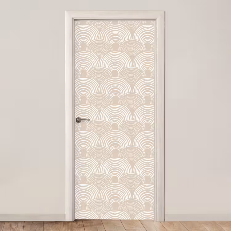 Golven - Structuur - Beige deurposter klein 289 -3d_beige