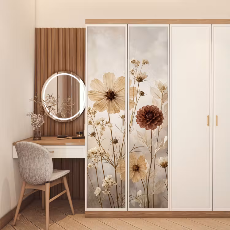 Wilde bloemen - Botanisch - Vintage - Natuur - Rustiek deurposter klein -sfeer3