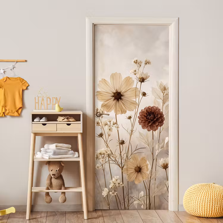 Wilde bloemen - Botanisch - Vintage - Natuur - Rustiek deurposter klein -sfeer4