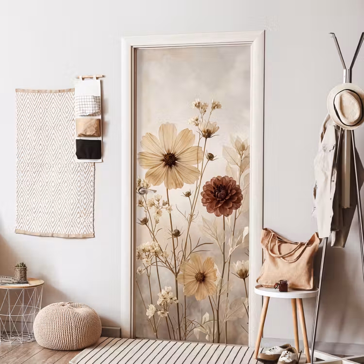Wilde bloemen - Botanisch - Vintage - Natuur - Rustiek deurposter klein -sfeer6