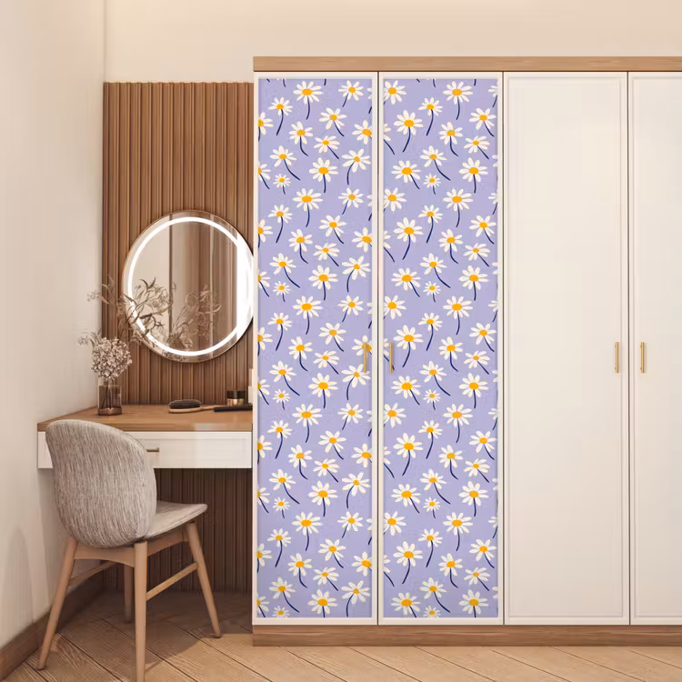 Modern - Madelief - Paars deurposter klein 289 -sfeer3