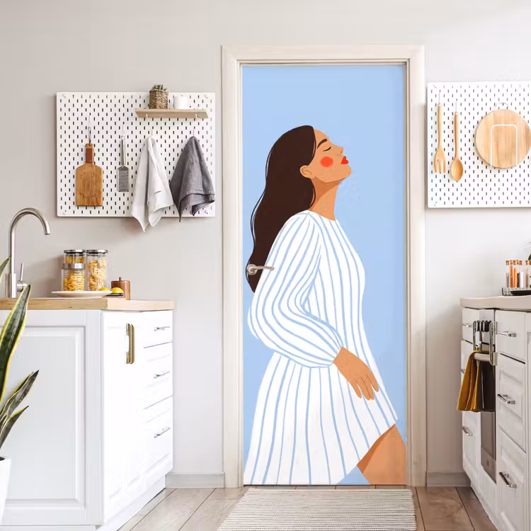 Vrouw - Profiel - Rust - Modern - Illustratie deurposter klein -sfeer5