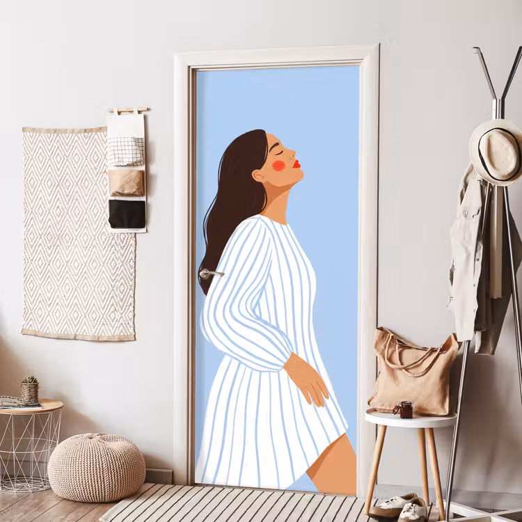 Vrouw - Profiel - Rust - Modern - Illustratie deurposter klein -sfeer6