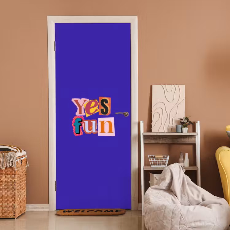 Yes fun - Kleurrijk - Collage-stijl deurposter klein -sfeer1