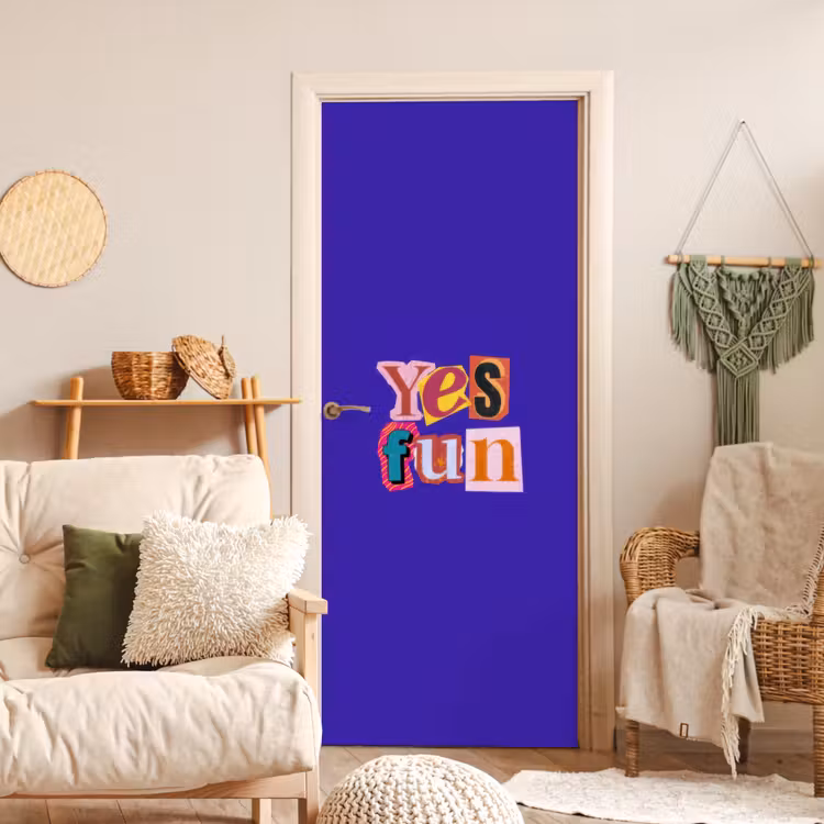 Yes fun - Kleurrijk - Collage-stijl deurposter klein -sfeer2
