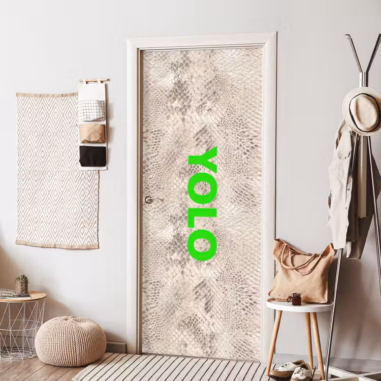 YOLO - Groen - Neon - Slangenprnt deurposter klein -sfeer6
