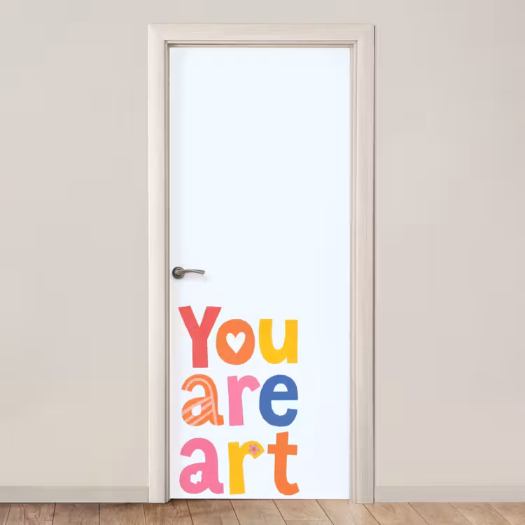 You are art - Kleurrijk - Grafisch deurposter klein -3d_beige