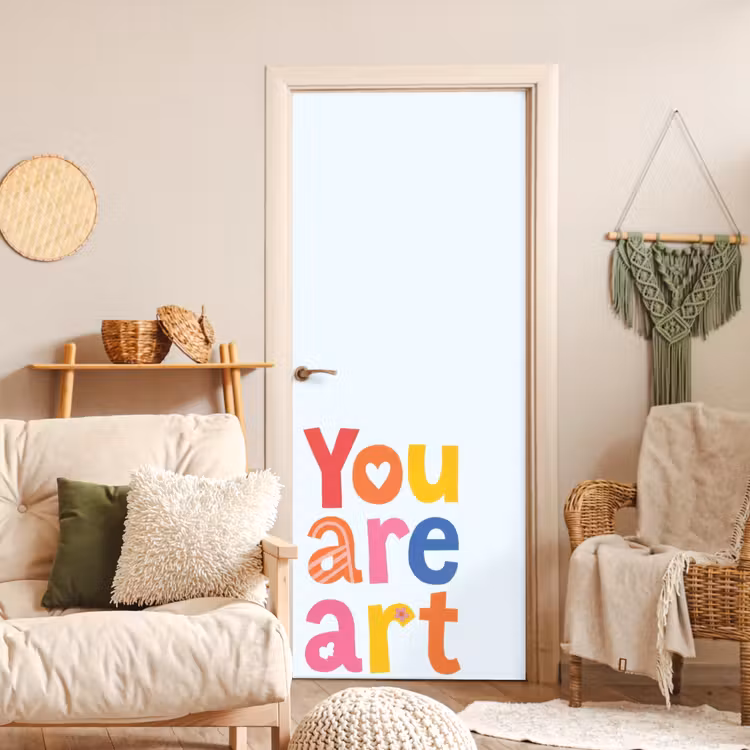 You are art - Kleurrijk - Grafisch deurposter klein -sfeer2