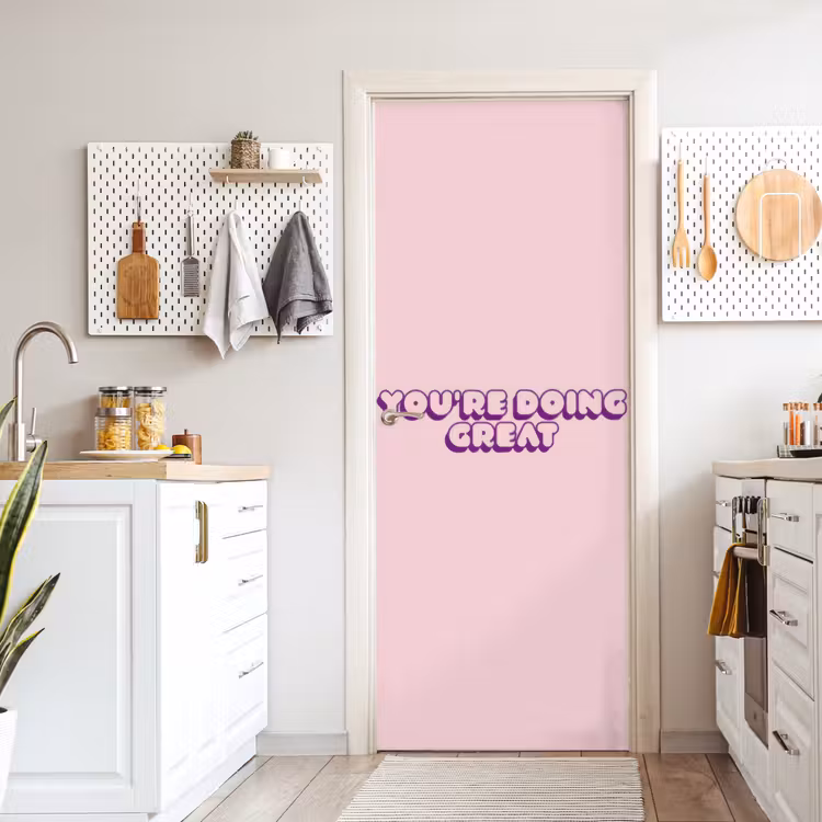 You're doing great - roze - 3D deurposter klein -sfeer5