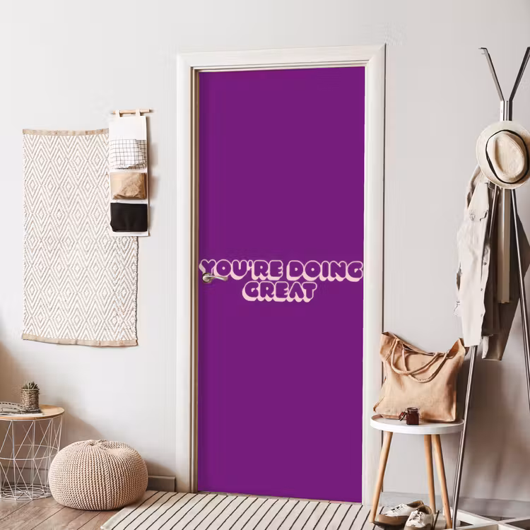 You're doing great - Paars - Bubble letters deurposter klein -sfeer6
