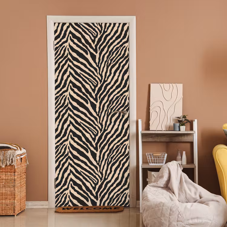 Zebra - Klassiek - Zwart deurposter klein 289 -sfeer1