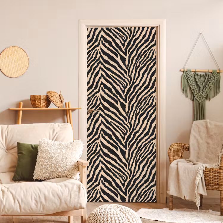 Zebra - Klassiek - Zwart deurposter klein 289 -sfeer2