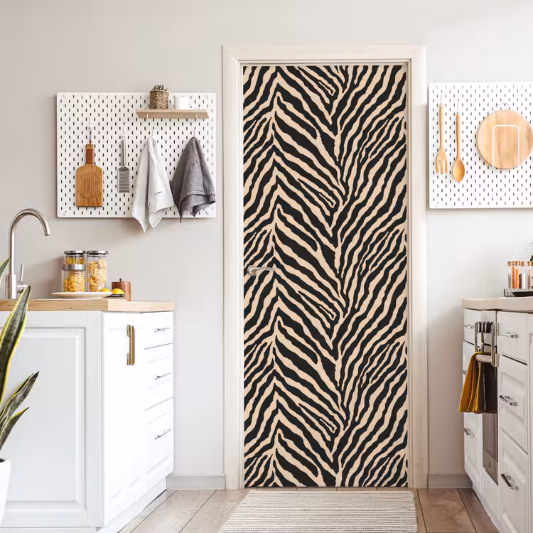 Zebra - Klassiek - Zwart deurposter klein 289 -sfeer5