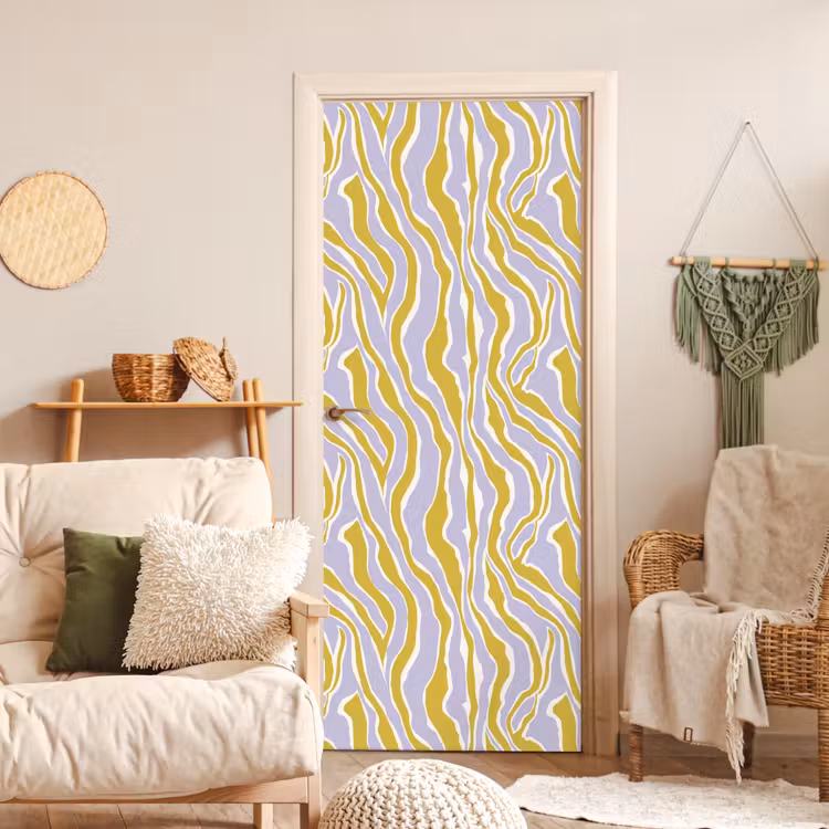 Zebra - Modern - Meerkleurig deurposter klein 289 -sfeer2