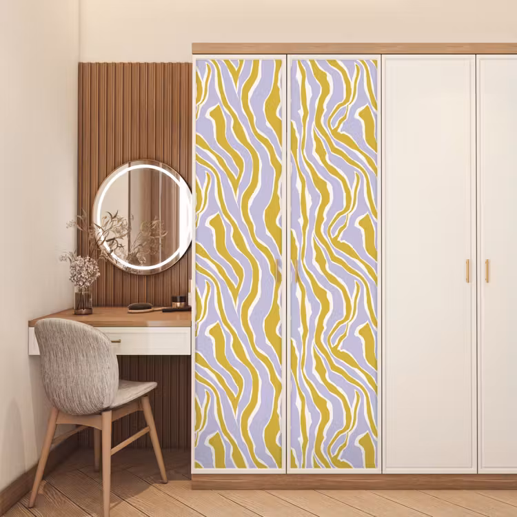 Zebra - Modern - Meerkleurig deurposter klein 289 -sfeer3