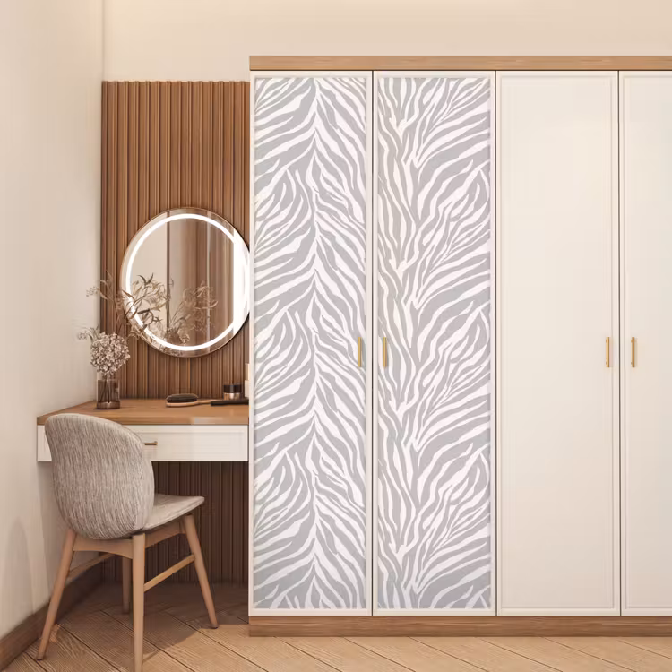 Zebra - Motief - Grijs deurposter klein 289 -sfeer3