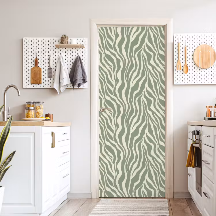 Zebra - Motief - Groen deurposter klein 289 -sfeer5