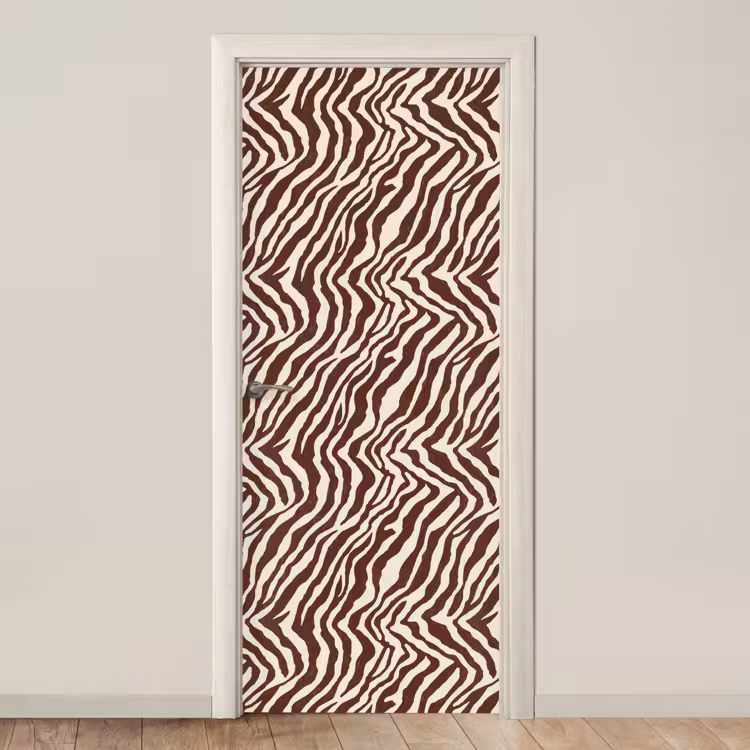 Zebra - Patroon - Zwart - Wit deurposter klein 289 -3d_beige
